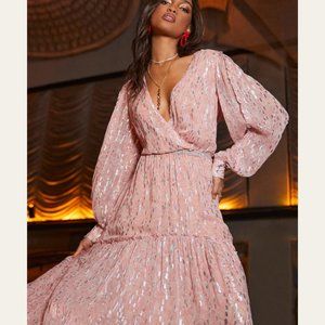 RAMY BROOK - PRINTED ORA V-NECK MIDI DRESS